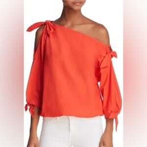 Joie Reddish Pink Top with Shoulders and Sleeves with Tie Straps